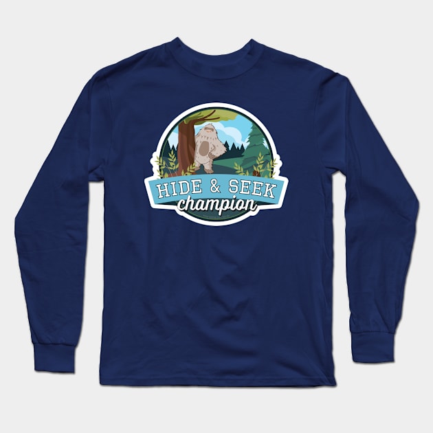 Hide and Seek Bigfoot Long Sleeve T-Shirt by sentinelsupplyco